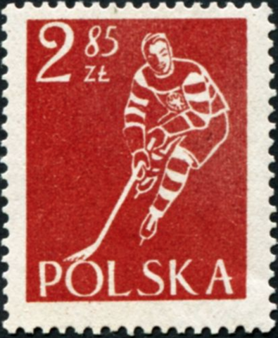 1953 Poland Stamp - Hockey Stamp / 2 Złote 85 Groszy