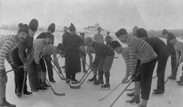 Dawson City Ice Hockey Game Faceoff - circa 1899