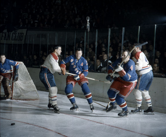 New York Rangers vs Montreal Canadiens Game Action 1962