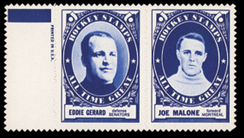 1961 Topps Hockey Stamp Panels - Eddie Gerard & Joe Malone
