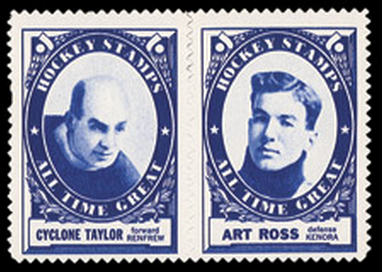 1961 Topps Hockey Stamp Panels - Cyclone Taylor & Art Ross