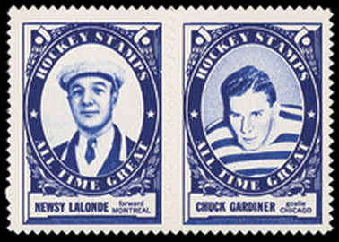 1961 Topps Hockey Stamp Panels - Newsy Lalonde & Chuck Gardiner