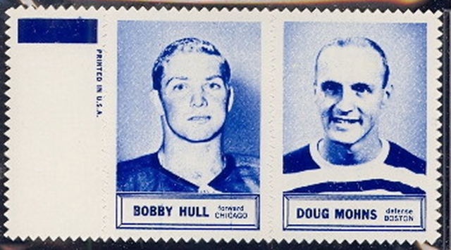 1961 Topps Hockey Stamp Panels - Bobby Hull & Doug Mohns