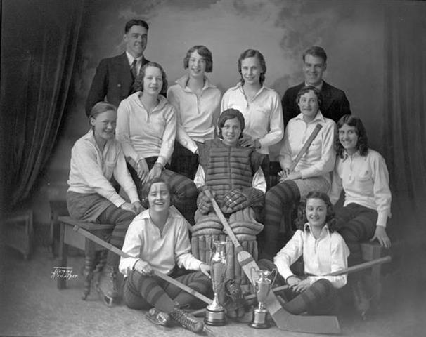 Red Deer Amazons Alberta Ladies Intermediate Hockey Champs 1933