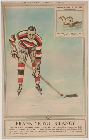 Frank "King" Clancy - La Presse Hockey Photo January 11, 1930