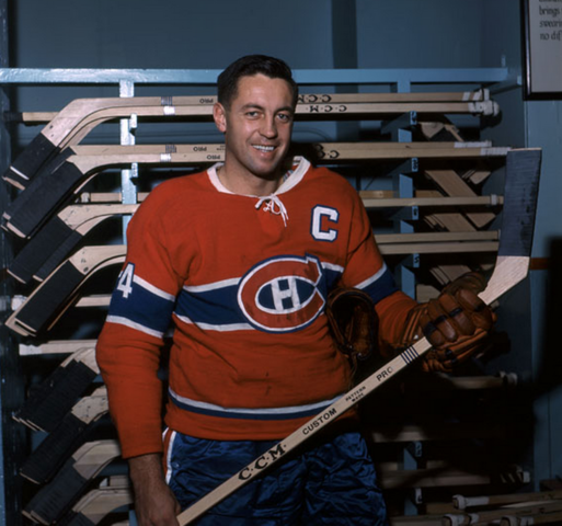 Montreal Canadiens Jean Béliveau in the Team Stick Room 1963
