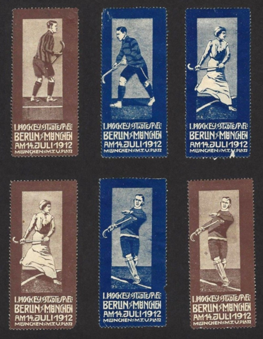 Berlin & München Field Hockey Stamps 1912