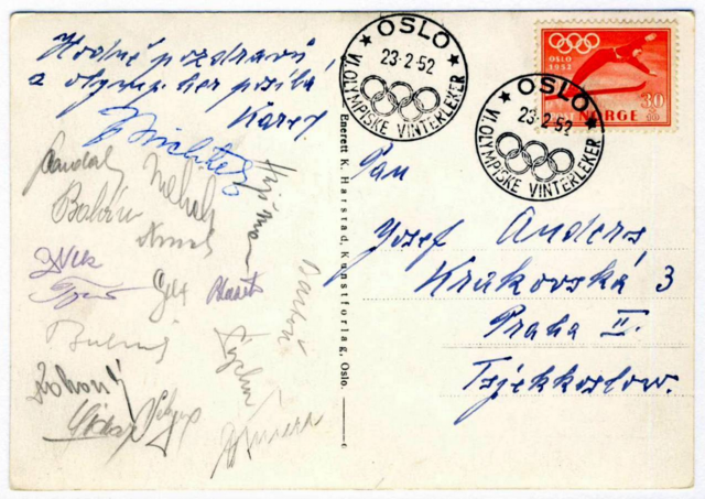 1952 Czechoslovakia National Hockey Team Autographs