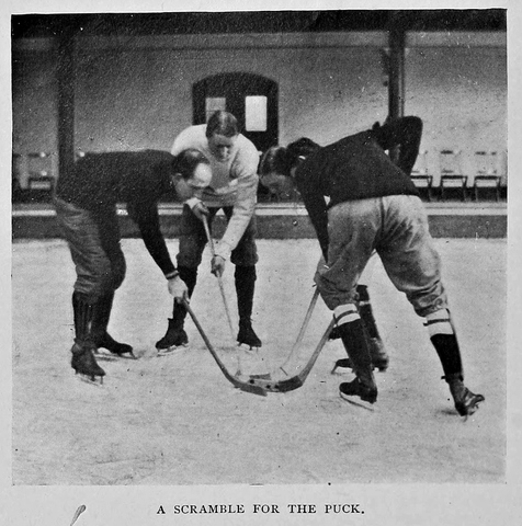 A scramble for the puck