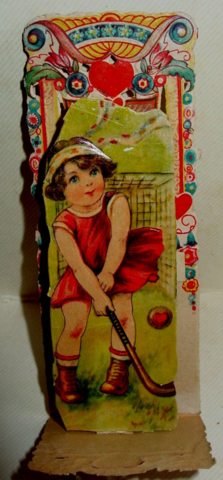 Antique Hockey Valentines Card - circa 1920