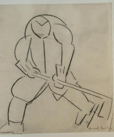 Marcel Burtin: Hockey 4 - Pencil Drawing