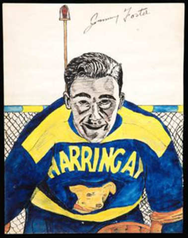 Original Hockey Art of Jimmy Foster Harringay Greyhounds 1937