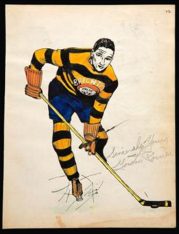 Original Hockey Art of Gordon Poirier Brighton Tigers 1937