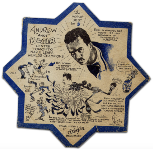 O'Keefe's Coaster #5 Andrew Andy Blair - Drawn by Lou Skuce 1932