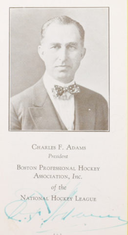 Charles Francis Adams Boston Bruins President and Owner 1926
