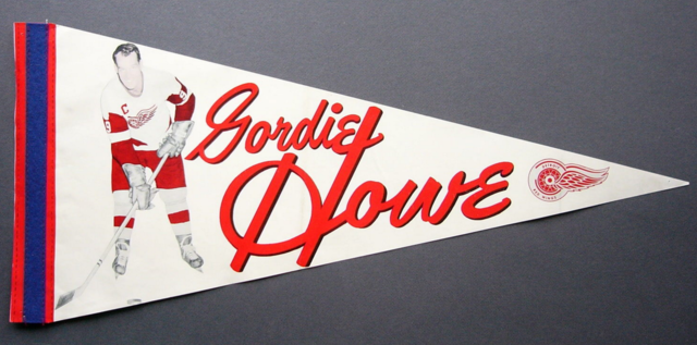 Gordie Howe Detroit Red Wings Pennant 1958 - 1962