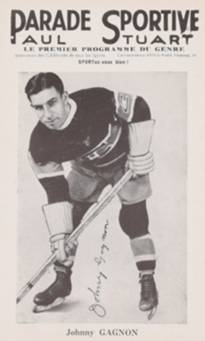 Parade Sportive Photo Card of Montreal Canadiens Johnny Gagnon 1940s