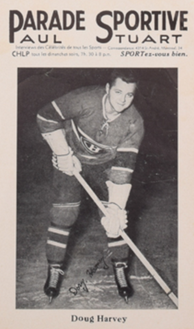 Parade Sportive Photo Card of Montreal Canadiens Doug Harvey 1940s
