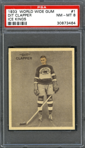 World Wide Gum Ice Kings V357 Hockey Card #1 Dit Clapper 1933