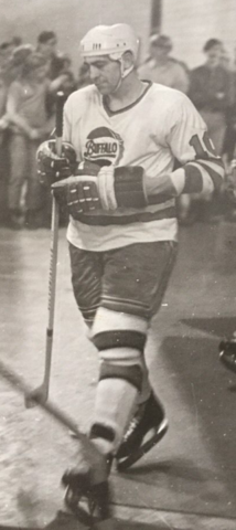 Guy Trottier of the Buffalo Bisons walking to the ice 1970