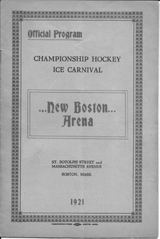 Queens vs Boston Athletic Assoc and Harvard- Hockey Program 1921