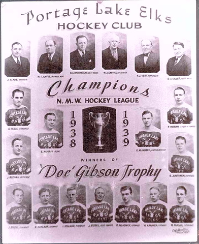 Portage Lake Elks 'Doc' Gibson Cup Champions 1939