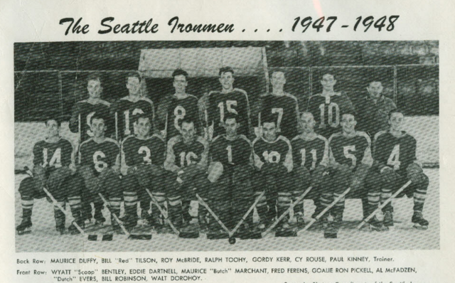 Seattle Ironmen Hockey Team 1947 Pacific Coast Hockey League