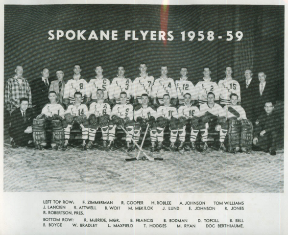 Spokane Flyers "Spokes" 1958 Western Hockey League