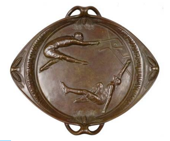 Commemorative Bronze Plate given to August Kammer 1936 U.S. Olympic Hockey Team