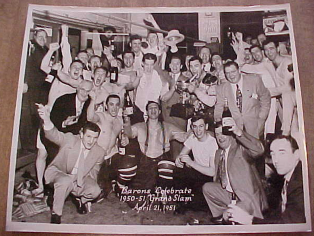 Cleveland Barons celebrate 1951 Calder Cup Championship