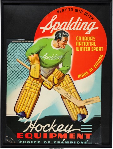 Spalding Hockey Equipment Ad 1940s