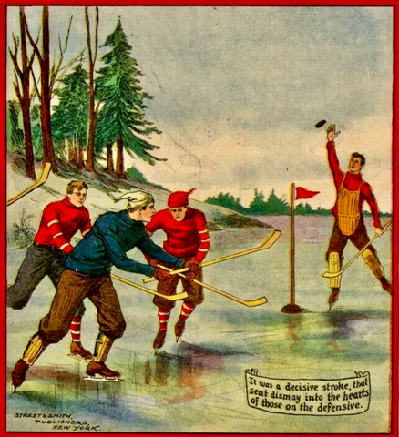 Antique Hockey Art 1909 from Dick Merriwell's Driving TIP TOP WEEKLY