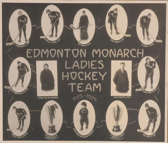 Edmonton Monarch Ladies Hockey Team 1926 Alpine Cup & G Misener Trophy Champions