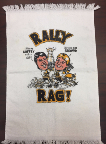 Pittsburgh Penguins Rally Rag with Paul Coffey, Rob Brown 1989 Rally Towel