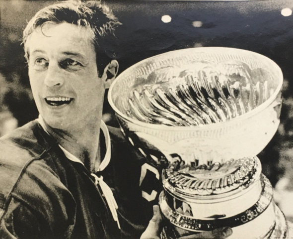 Jean Beliveau with his final Stanley Cup as Montreal Canadiens Captain 1971