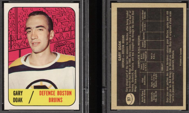 Gary Doak 1967 Topps Hockey Card #97