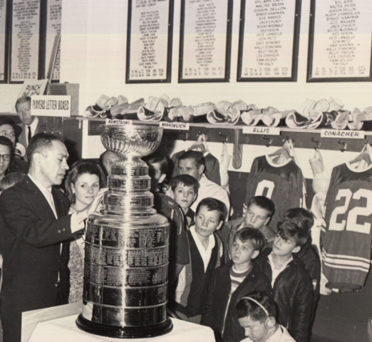 Toronto Maple Leafs Captain George Armstrong with Stanley Cup 1967