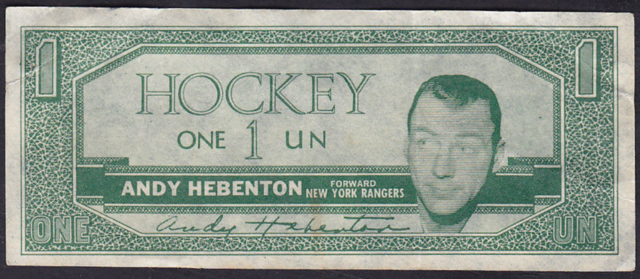 1962-63 Topps Hockey Bucks #10 Andy Hebenton