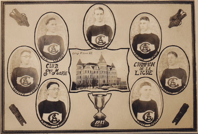 Club Ste Marie / Collège Sainte - Anne Hockey Équipe 1927 League Champions