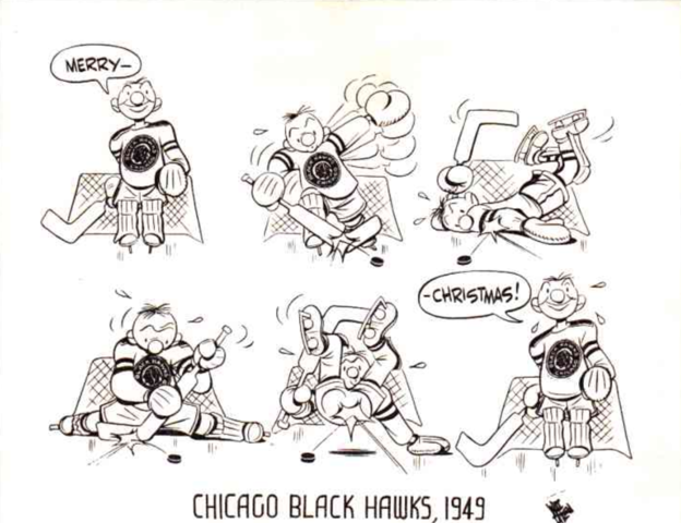 Chicago Black Hawks Christmas Card 1949