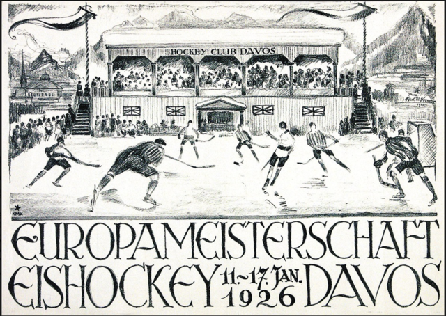 Europameisterschaft EisHockey 1926 European Ice Hockey Championships Poster