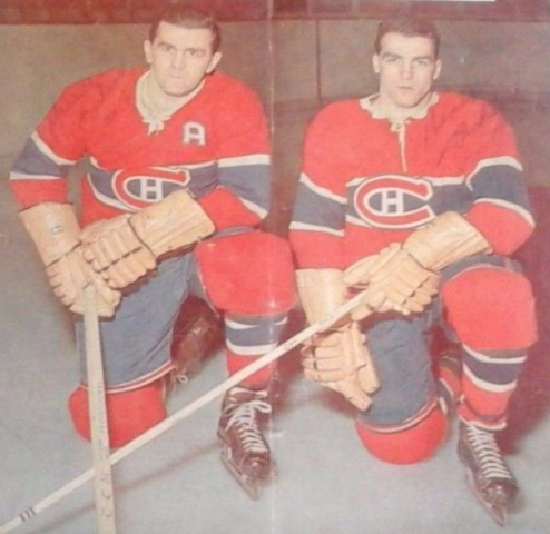 Montreal Canadiens Maurice "Rocket" Richard and brother Henri Richard 1956