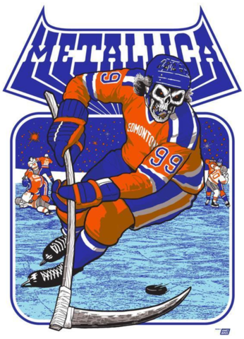 Metallica Hockey Poster for Edmonton, Alberta Concert on August 17, 2017