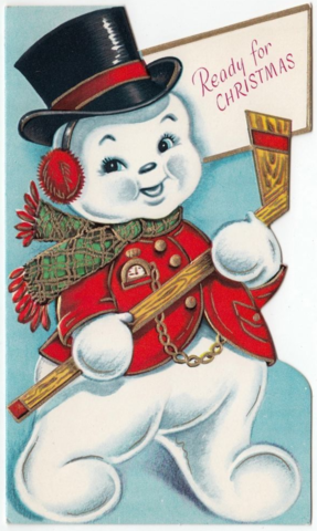 Hockey Christmas Card - Hockey Snowman "Ready for Christmas"
