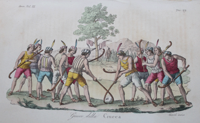 Mapuche Indians of Chile Playing Ciueca 1828 Handcoloured Copperplate Engraving