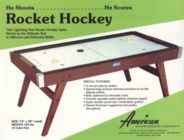 Rocket Hockey 1972 American Shuffleboard Company