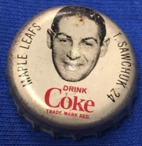 Coca-Cola Bottle Cap with Terry Sawchuk 1964 Toronto Maple Leafs