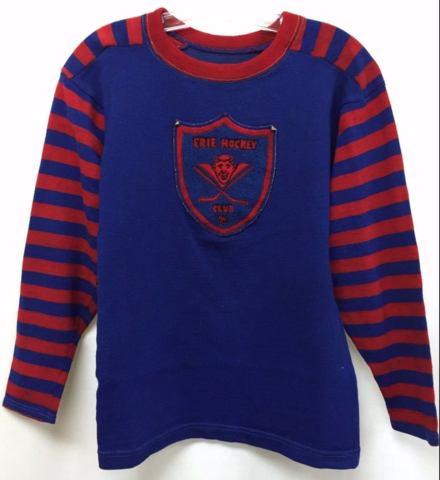 Erie Hockey Club Jersey - Antique Hockey Sweater 1930s