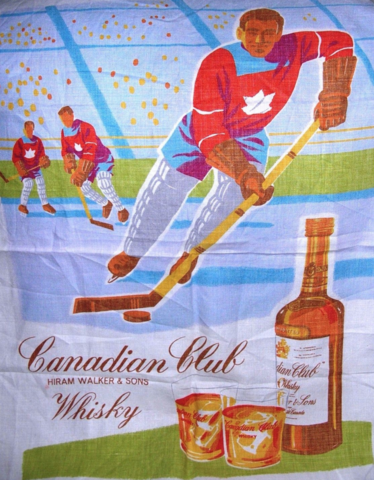 Canadian Club Whisky Hockey Bar Cloth