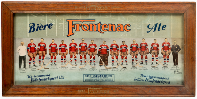 1930 Montreal Canadiens “Frontenac Bière” Advertising Team Photo